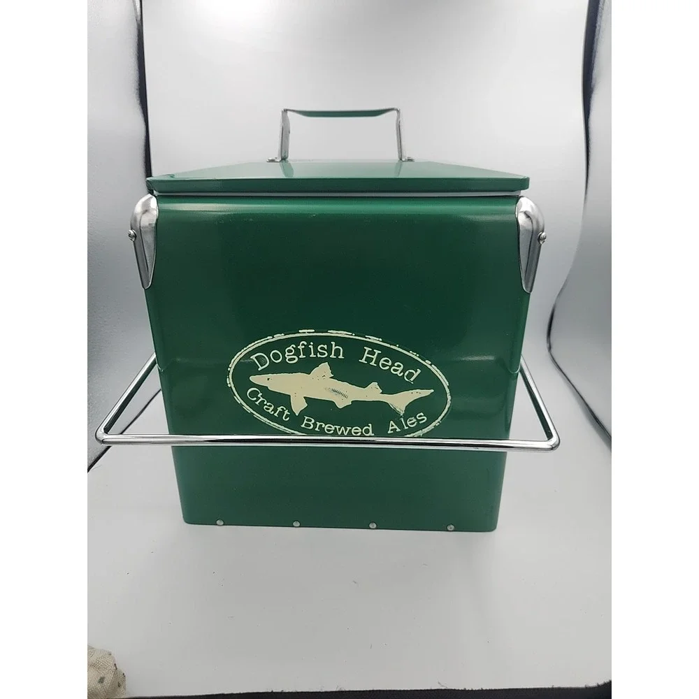Dogfish Head Craft Brewed Ales Green Metal Ice Box/Cooler~VERY COOL~UNIQUE‎